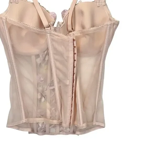 Victoria’s Secret Floral Embroidered Corset Bustier XL Coquette Festival Bridal - Picture 4 of 14